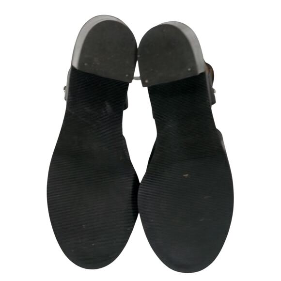 APOSTROPHE! "GABBY" BLACK GENUINE LEATHER OPEN TOE, ANKLE STRAP SANDALS! SZ 8M - Picture 9 of 10